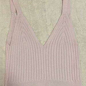 Aerie Light Pink Ribbed Knit Top